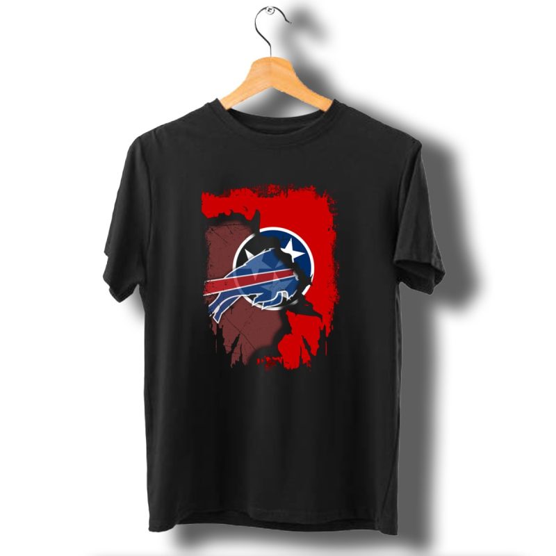 Together Tennessee Buffalo Bills Logo Tennessee Flag Fusion T Shirt 1 T Shirt 1