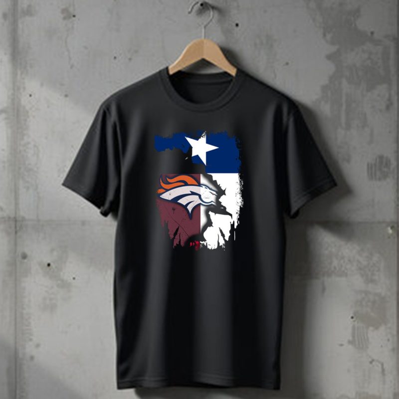 Together Texas Denver Broncos Texas Flag T Shirt 1 T Shirt 1