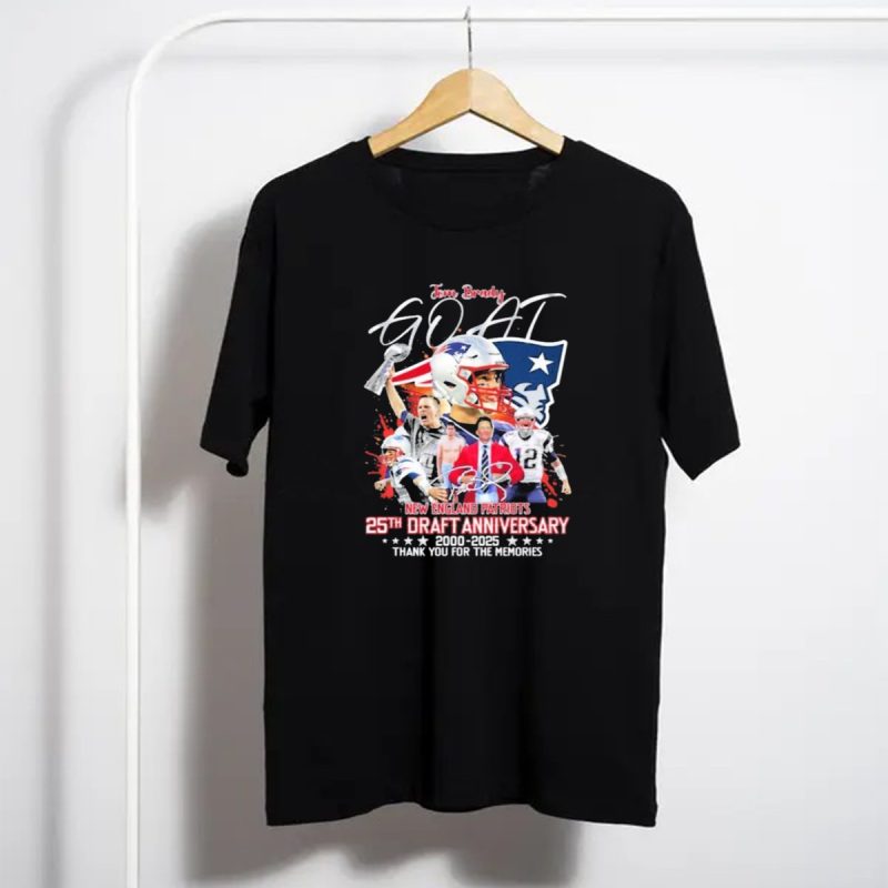 Tom Brady Goat New England Patriots 25Th Draft Anniversary 2000 2025 Thank You For The Memories T Shirt T Shirt 1