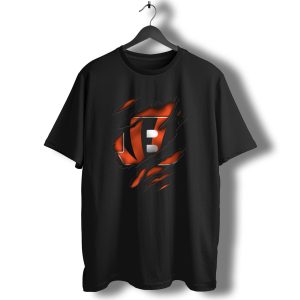 Torn Bengal Stripes Cincinnati Bengals Football Fan Gear T-Shirt
