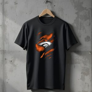 Torn Denver Broncos Logo Bold Fanwear Torn T-Shirt