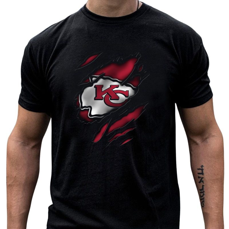 Torn Kansas City Chiefs Kc Arrowhead Logo Tear Effect T Shirt T Shirt 1 1