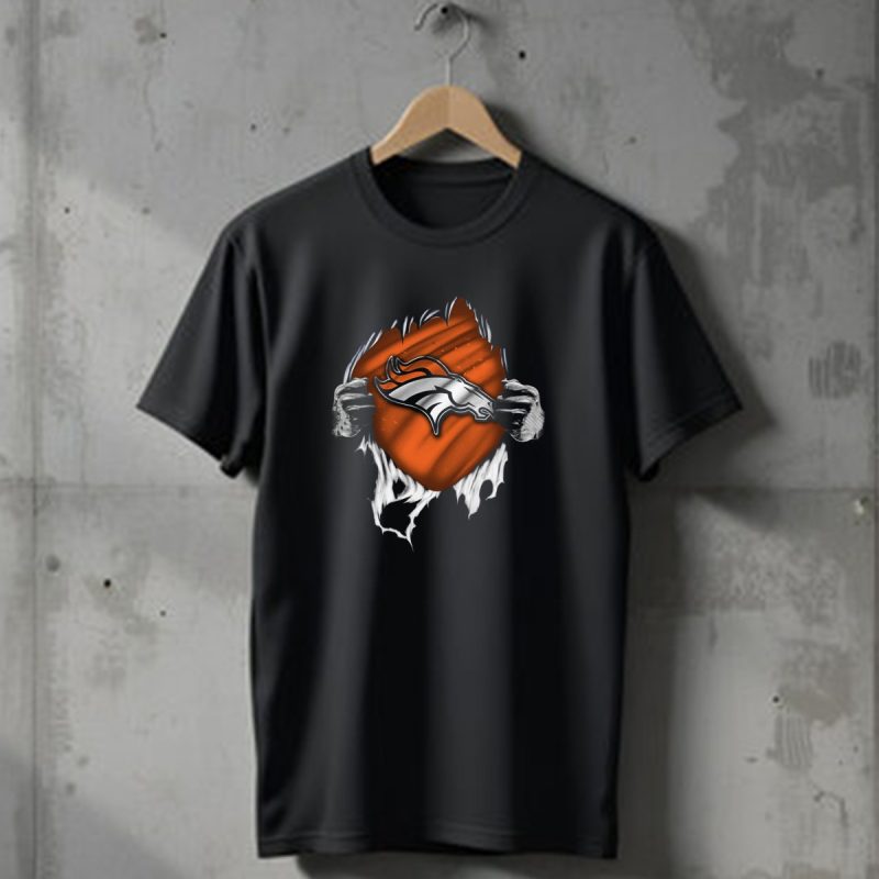 Torn V1 Denver Broncos Logo Hands Ripping T Shirt 1 T Shirt 1