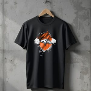Torn V2 Denver Broncos Logo Ripped Reveal T-Shirt