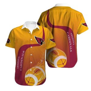 Touchdown Glory Arizona Cardinals Hawaiian Shirt Gold Flame Playmaker