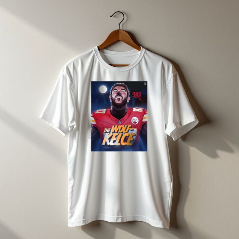 Travis Kelce In The Wolf Kelce Chiefs Poster Art Moonlight Special Edition T Shirt T Shirt 1 1
