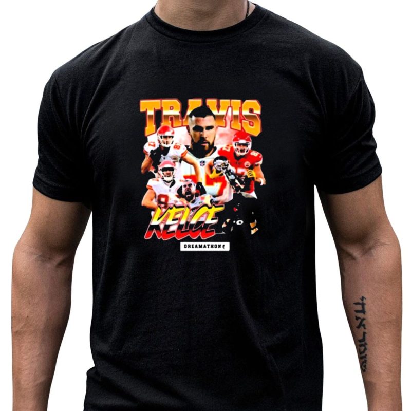 Travis Kelce Kansas City Chiefs Dreamathon Football Player Collage T Shirt T Shirt 1 1