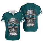 Philadelphia Eagles Tribal Skull Fusion Hawaiian Shirt