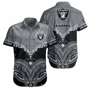 Tribal Tattoo Wave Las Vegas Raiders Hawaiian Shirt