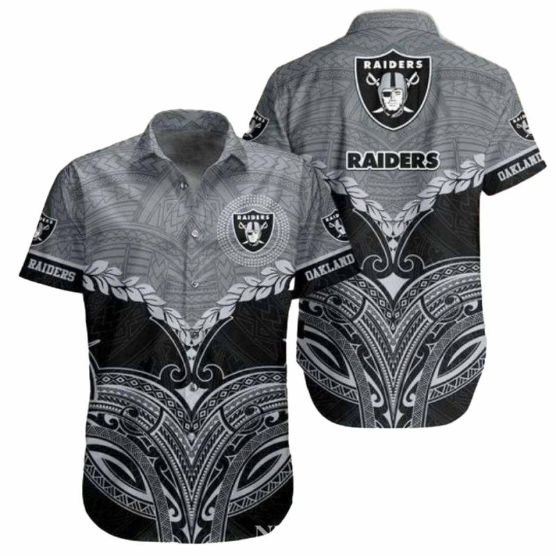 Tribal Tattoo Wave Las Vegas Raiders Hawaiian Shirt 1