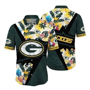Tropical Burst Green Bay Packers Exotic Floral Hawaiian Shirt