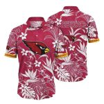 Tropical Flair Red Cardinals Hawaiian Botanical Shirt