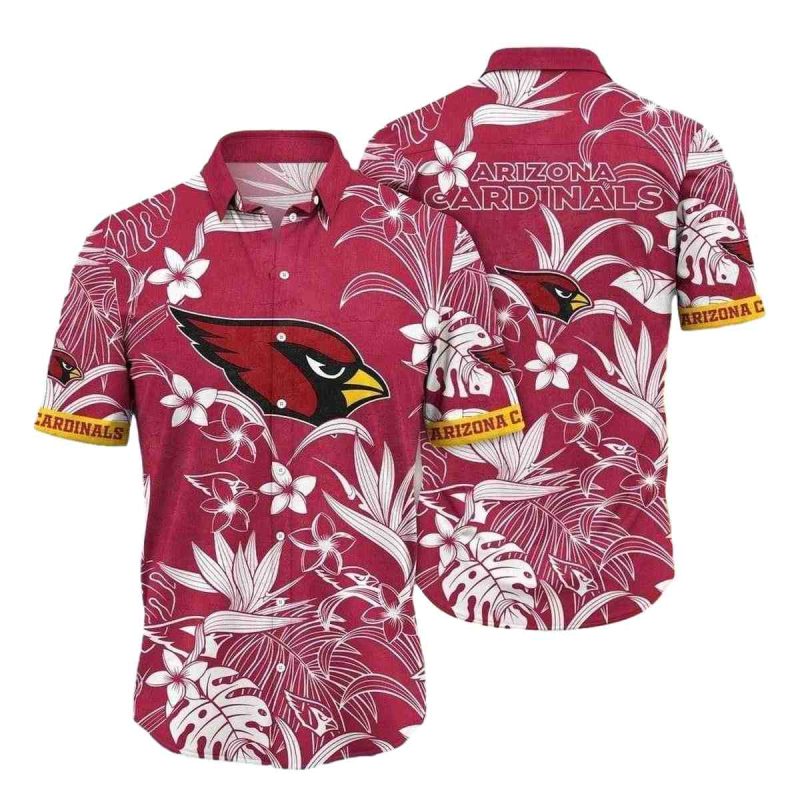 Tropical Flair Red Cardinals Hawaiian Botanical Shirt 1