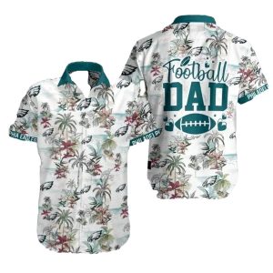 Philadelphia Eagles Tropical Football Dad Lush Foliage Hawaiian Shirt