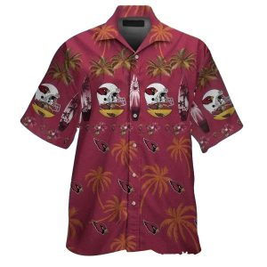 Tropical Helmets And Palm Trees Arizona Cardinals Hawaiian Shirt