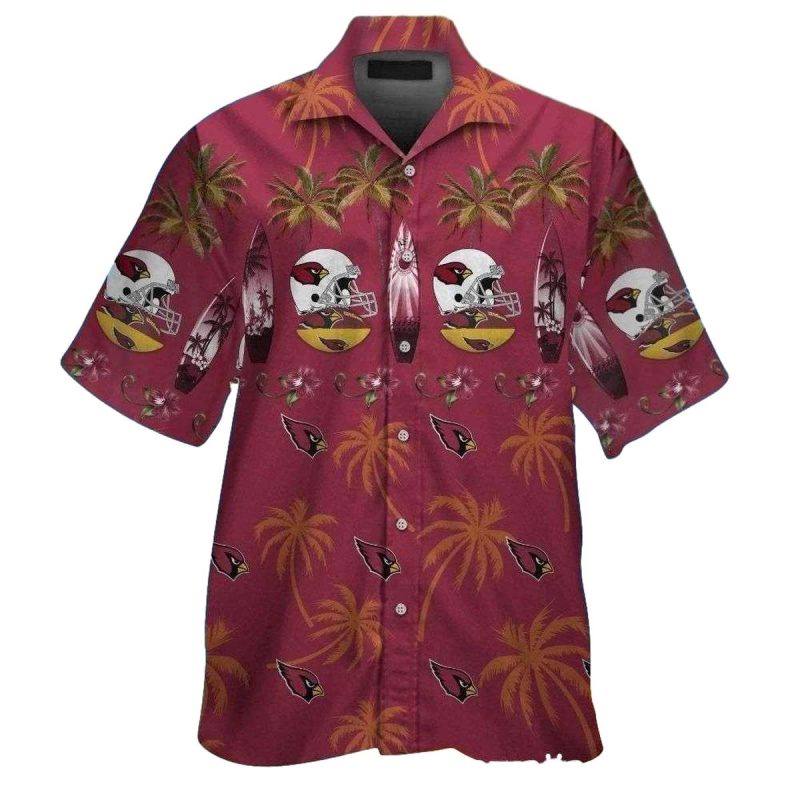 Tropical Helmets And Palm Trees Arizona Cardinals Hawaiian Shirt 1
