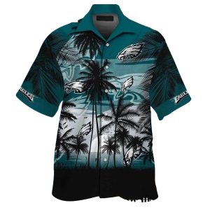 Philadelphia Eagles Tropical Midnight Breeze Hawaiian Shirt