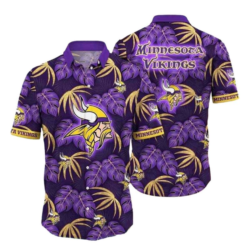 Tropical Midnight Viking Spirit Nfl Hawaiian Shirt 1