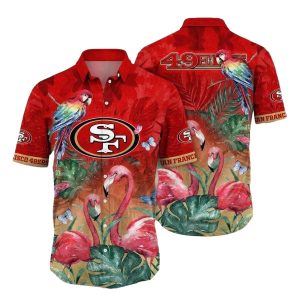 Tropical Parrot And Flamingo San Francisco 49ers Hawaiian Shirt
