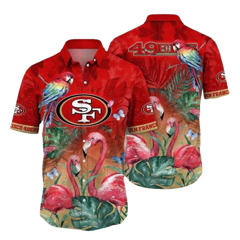 Tropical Parrot And Flamingo San Francisco 49Ers Hawaiian Shirt 1