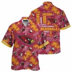 Tropical Pigskin Paradise Arizona Cardinals Football And Palms Hawaiian Shirt