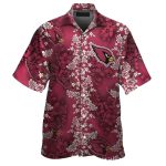 Tropical Tackle Arizona Cardinals Hawaiian Shirt Burgundy Floral Defense