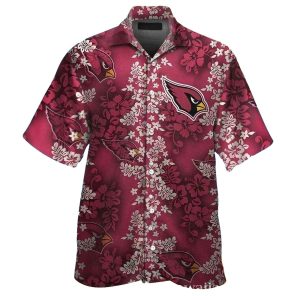 Tropical Tackle Arizona Cardinals Hawaiian Shirt Burgundy Floral Defense