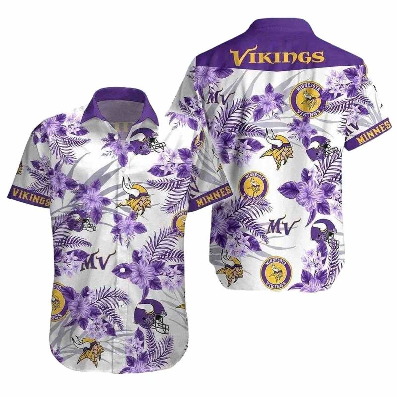 Tropical Touchdown Floral Summer Minnesota Vikings Hawaiian Shirt 1