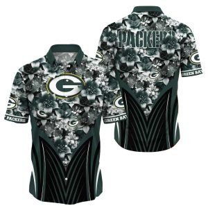 Tropical Touchdown Green Bay Packers Tropical Floral Hawaiian Shirt