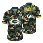 Tropical Twilight Green Bay Packers Night Palms Hawaiian Shirt