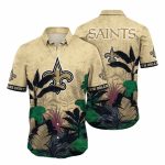 Tropical Twilight Saints Hawaiian Shirt New Orleans NFL Floral Night