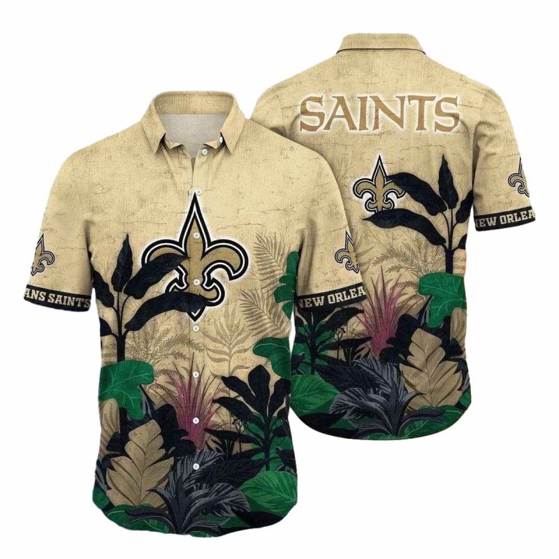 Tropical Twilight Saints Hawaiian Shirt New Orleans Nfl Floral Night 1