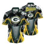 Tropical Vortex Green Bay Packers Swirl Pattern Hawaiian Shirt