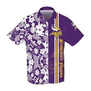 Tropical White Floral Minnesota Vikings Hawaiian Shirt