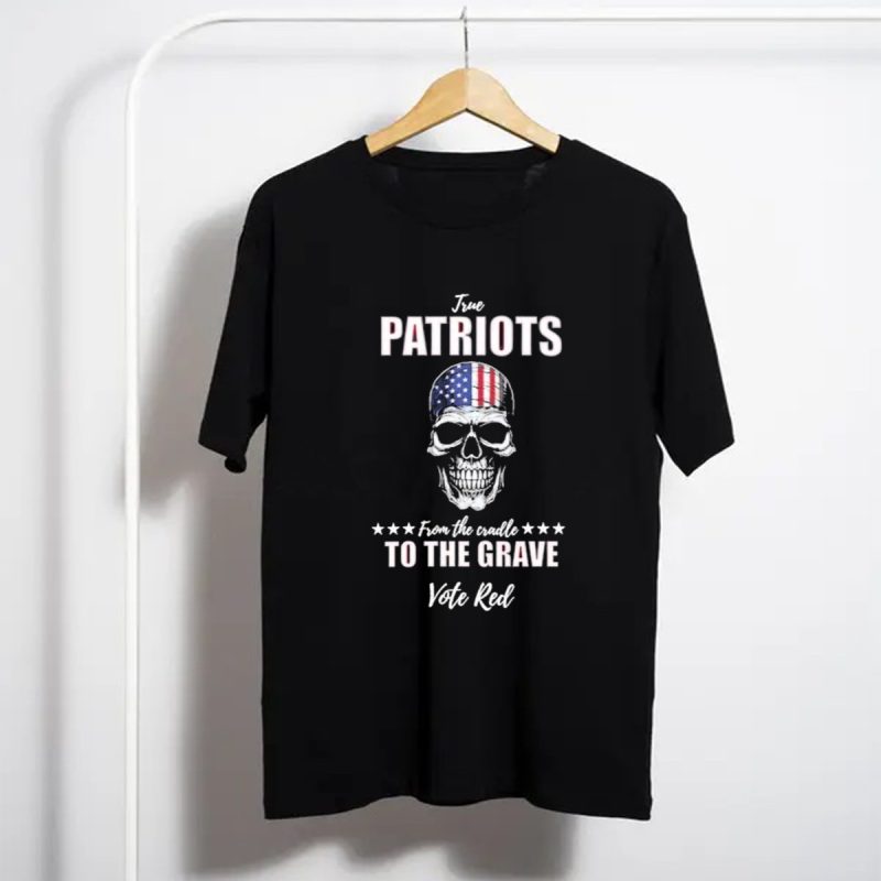 True Patriots American Flag Skull From The Cradle To The Grave Vote Red T Shirt T Shirt 1