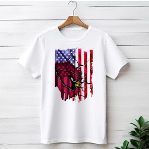 USA Flag with Arizona Cardinals T-Shirt