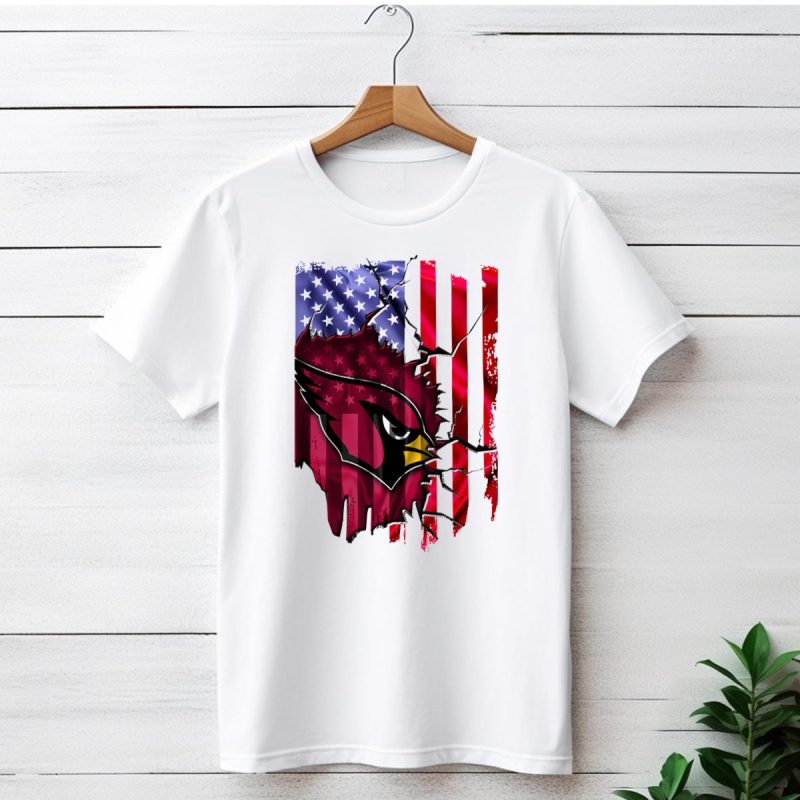 Usa Flag With Arizona Cardinals T Shirt 1 T Shirt 1