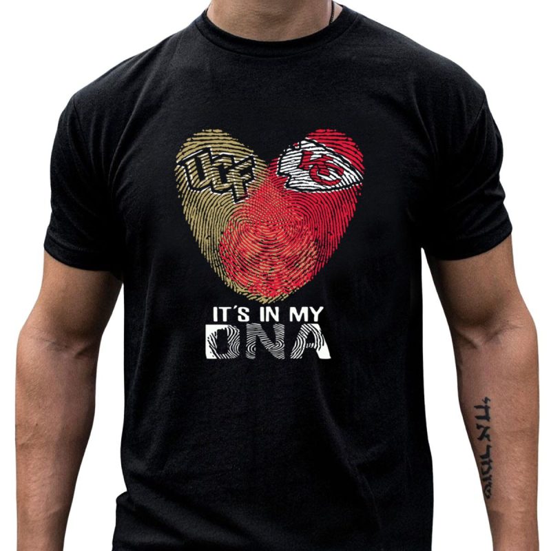 Ucf Knights Chiefs Fingerprint Heart Its In My Dna T Shirt T Shirt 1 1