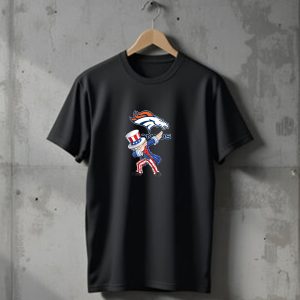 Uncle Sam Dabbing Denver Broncos 4Th Of July Fans Patriotic Football T-Shirt