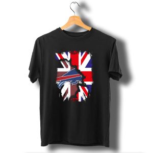 United Kingdom Flag Torn With Buffalo Bills T-Shirt