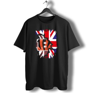 United Kingdom Flag with Cincinnati Bengals T-Shirt