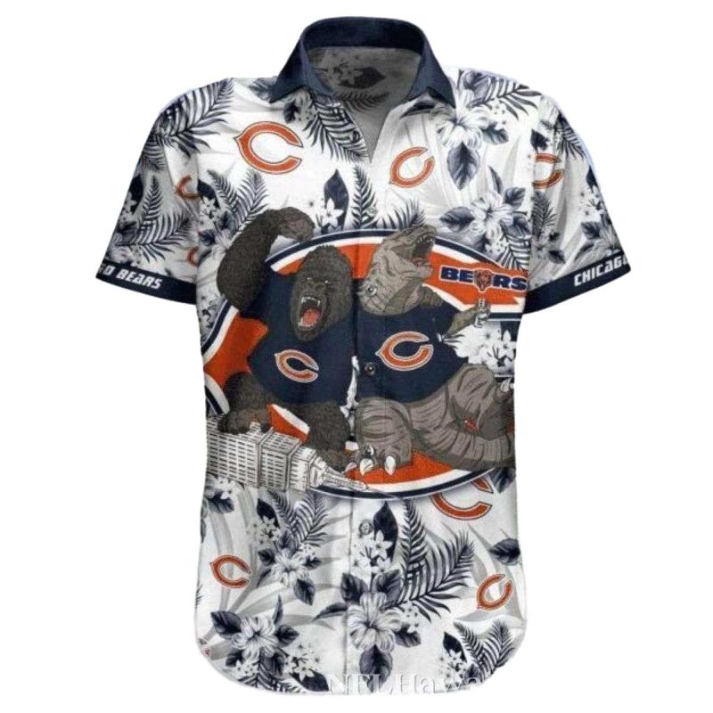Urban Jungle Roar Chicago Bears Hawaiian Shirt 1