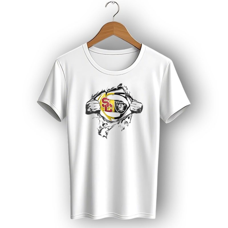 Usc Trojans Raiders Superhero Fusion T Shirt 1 T Shirt 1