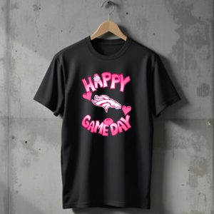 Valentines Day Happy Gameday Denver Broncos 2025 Football Hearts T-Shirt