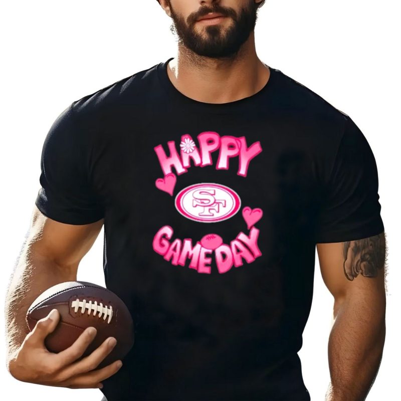 Valentines Day San Francisco 49Ers Happy Gameday 2025 Logo Hearts Football T Shirt T Shirt 1