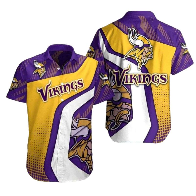 Vibrant Victory Minnesota Vikings Diagonal Stripe Hawaiian Shirt 1