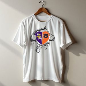 Vikings Auburn Heart Design Its In My Heart T Shirt