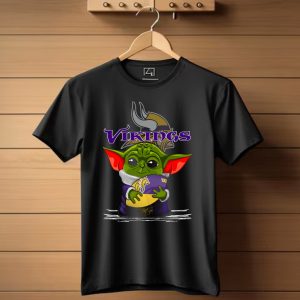 Vikings Baby Yoda Holding Minnesota Team Football T Shirt