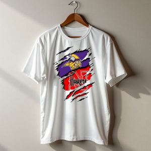 Vikings Huskers Ripped Logo Blend T Shirt