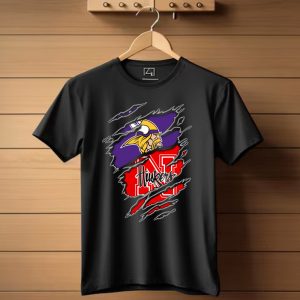 Vikings Huskers Torn Layered T Shirt
